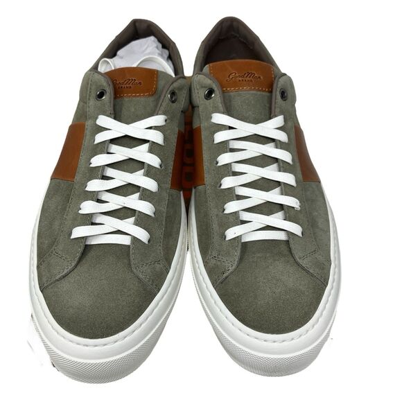 Good Man Brand Sneakers Mens 13 Legacy Lo Top Midtown Stripe Army Vachetta Suede - Picture 10 of 14